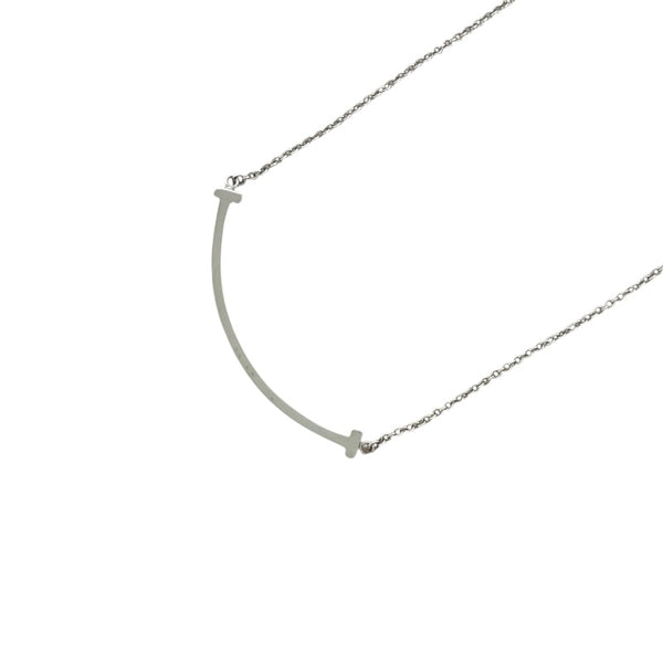 ティファニー TIFFANY＆CO Tスマイルネックレス スモール ホワイトゴール Au750 ジュエリー