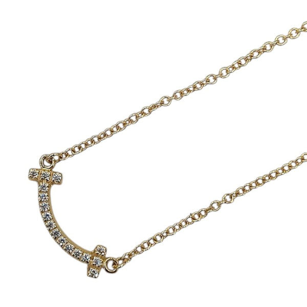 ティファニー TIFFANY＆CO Tスマイルダイヤネックレスミニ ゴールド Au750 ダイヤモンド ジュエリー