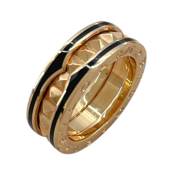 ブルガリ BVLGARI ビーゼロワン ロック リング ピンクゴールド 750PG ブラックセラミック ジュエリー