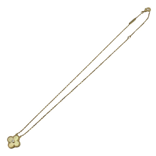 ヴァンクリーフ＆アーペル Van Cleef & Arpels ヴィンテージアルハンブラ　ネックレス　ＭＯＰ／１ＰＤ ゴールド Au750/MOP/ダイヤモンド ダイヤモンド　 ジュエリー