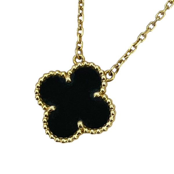 ヴァンクリーフ＆アーペル Van Cleef & Arpels ヴィンテージアルハンブラネックレス　オニキス ゴールド ブラック Au750/オニキス ジュエリー