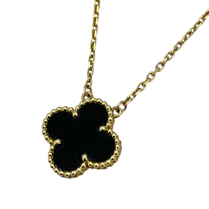 ヴァンクリーフ＆アーペル Van Cleef & Arpels ヴィンテージアルハンブラネックレス　オニキス ゴールド ブラック Au750/オニキス ジュエリー