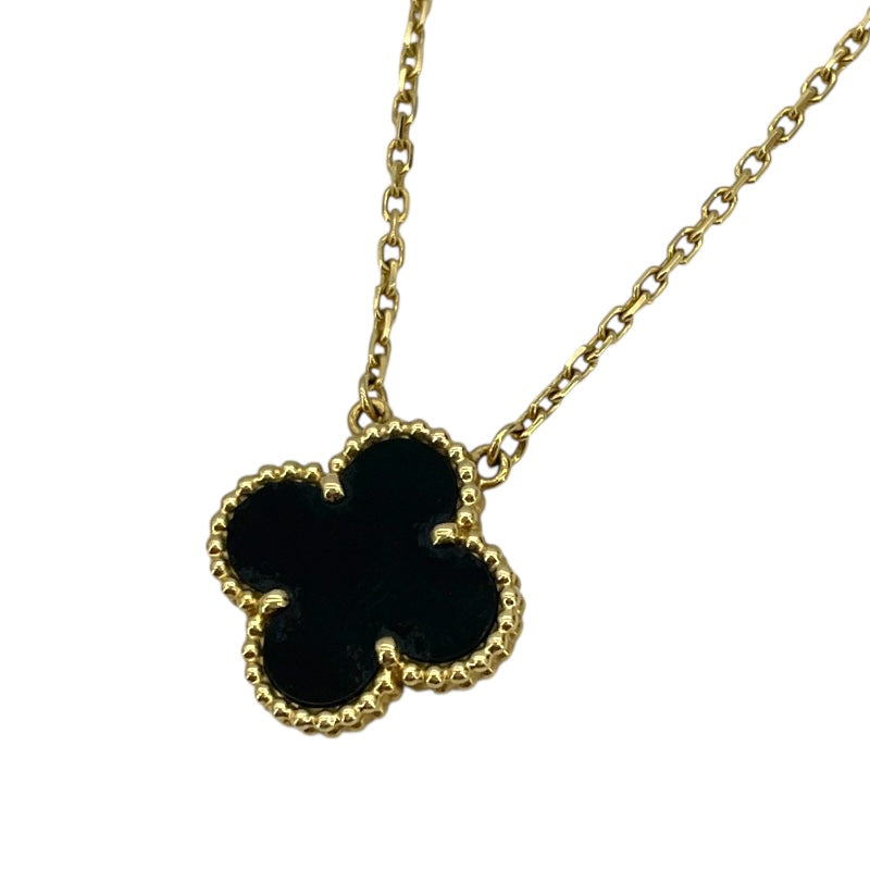 ヴァンクリーフ＆アーペル Van Cleef & Arpels ヴィンテージアルハンブラネックレス　オニキス ゴールド ブラック Au750/オニキス ジュエリー
