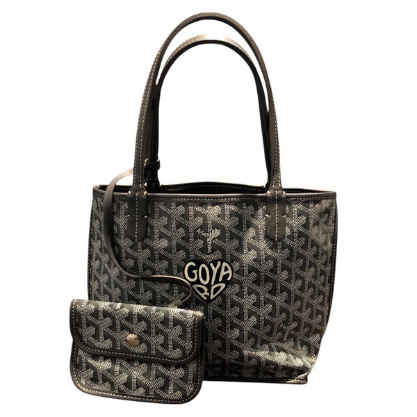 ゴヤール GOYARD アンジュミニ グレー コーティングキャンパス レディース トートバッグ