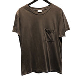 サンローラン SAINT LAURENT ロゴ刺繍ポケット半袖Tシャツ 396675 ブラック コットン メンズ 半袖Ｔシャツ