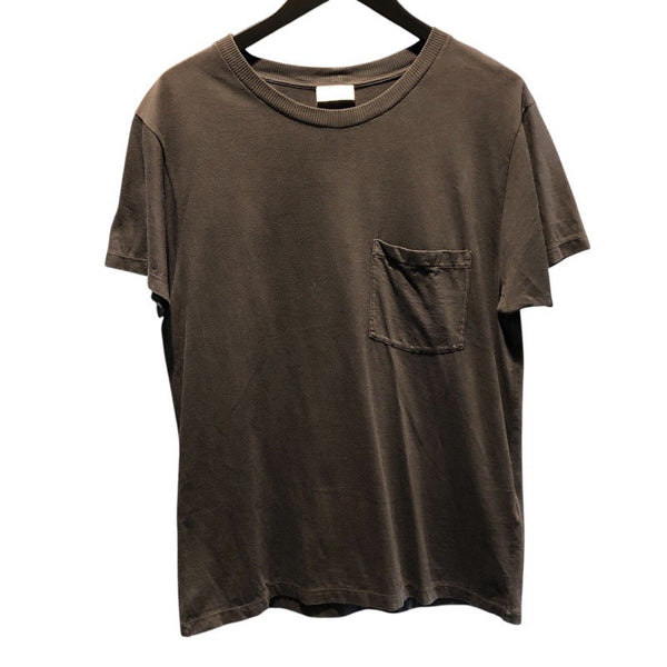 サンローラン SAINT LAURENT ロゴ刺繍ポケット半袖Tシャツ 396675 ブラック コットン メンズ 半袖Ｔシャツ