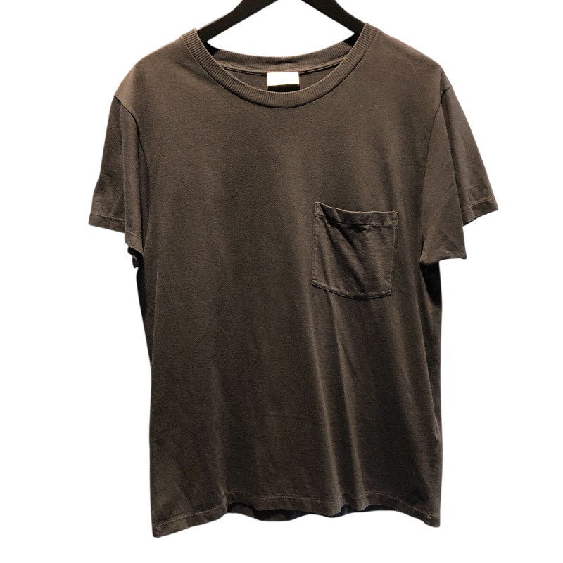 サンローラン SAINT LAURENT ロゴ刺繍ポケット半袖Tシャツ 396675 ブラック コットン メンズ 半袖Ｔシャツ