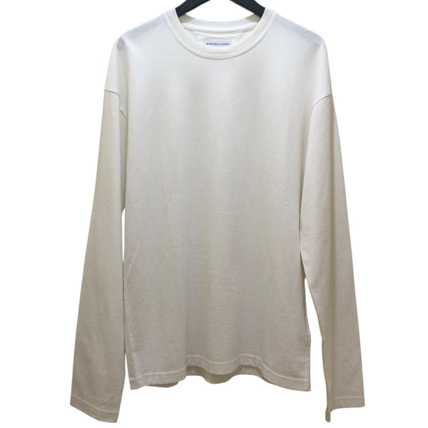 ボッテガ・ヴェネタ BOTTEGA VENETA ワンポイント刺繍 長袖Tシャツ 706597 ホワイト コットン メンズ 長袖Ｔシャツ