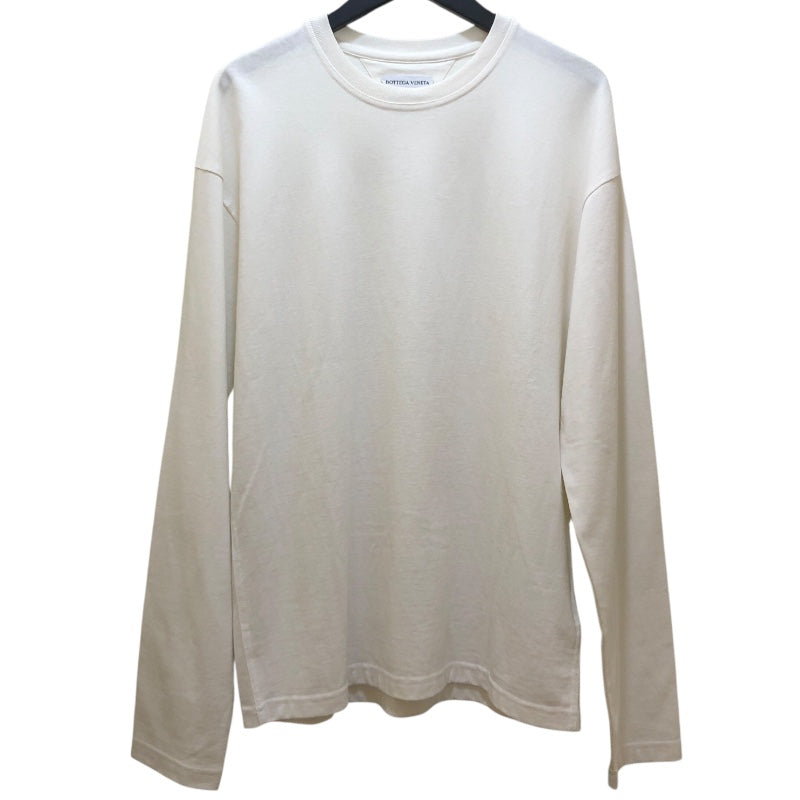ボッテガ・ヴェネタ BOTTEGA VENETA ワンポイント刺繍 長袖Tシャツ 706597 ホワイト コットン メンズ 長袖Ｔシャツ