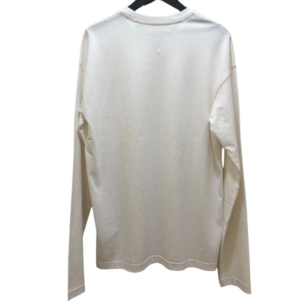 ボッテガ・ヴェネタ BOTTEGA VENETA ワンポイント刺繍 長袖Tシャツ 706597 ホワイト コットン メンズ 長袖Ｔシャツ