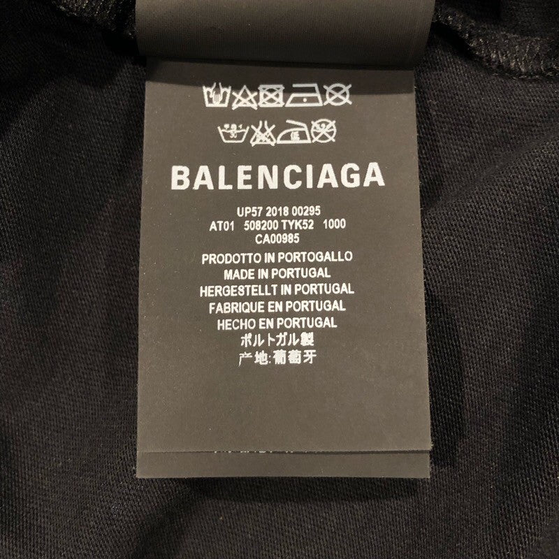 バレンシアガ BALENCIAGA スモールロゴ半袖Tシャツ 508200 ブラック コットン メンズ 半袖Ｔシャツ