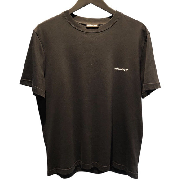 バレンシアガ BALENCIAGA スモールロゴ半袖Tシャツ 508200 ブラック コットン メンズ 半袖Ｔシャツ