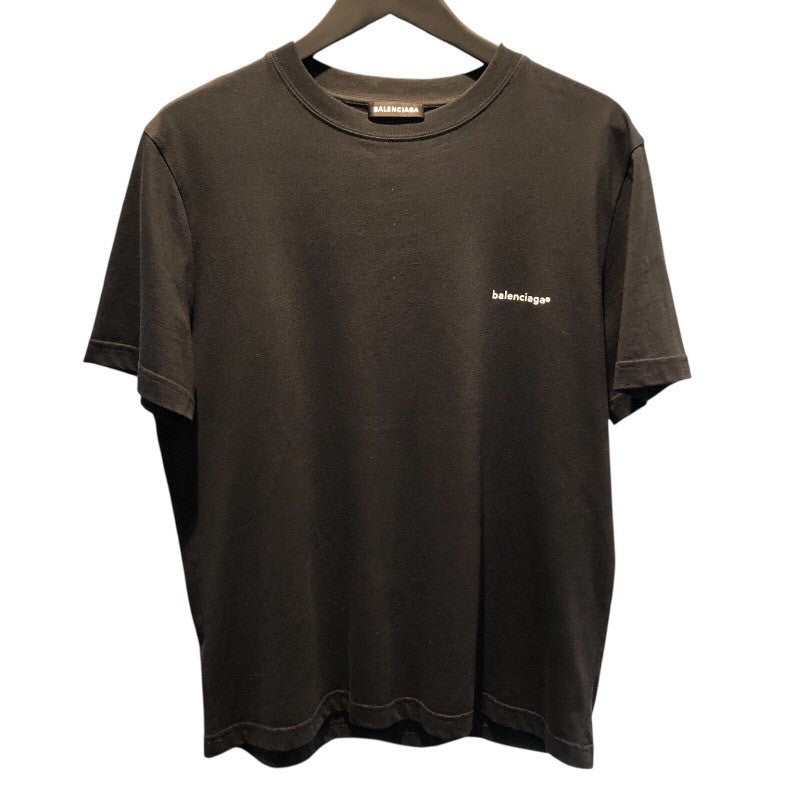 バレンシアガ BALENCIAGA スモールロゴ半袖Tシャツ 508200 ブラック コットン メンズ 半袖Ｔシャツ
