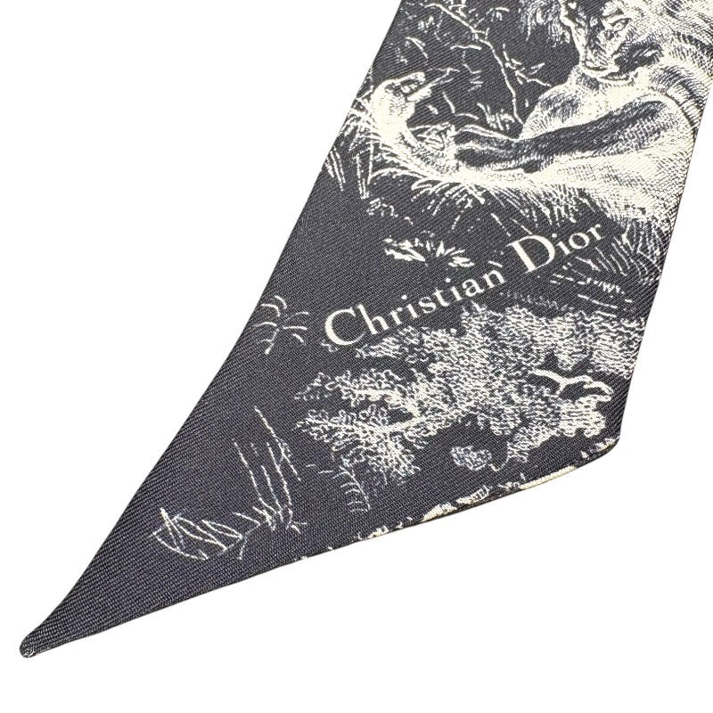 クリスチャン・ディオール Christian Dior ミッツァ ネイビー シルク レディース スカーフ