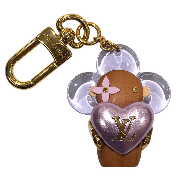 ルイ・ヴィトン LOUIS VUITTON キーホルダー　ヴィヴィエンヌ M01546 ブラウン×パープル メタル･ウッド ユニセックス キーホルダー