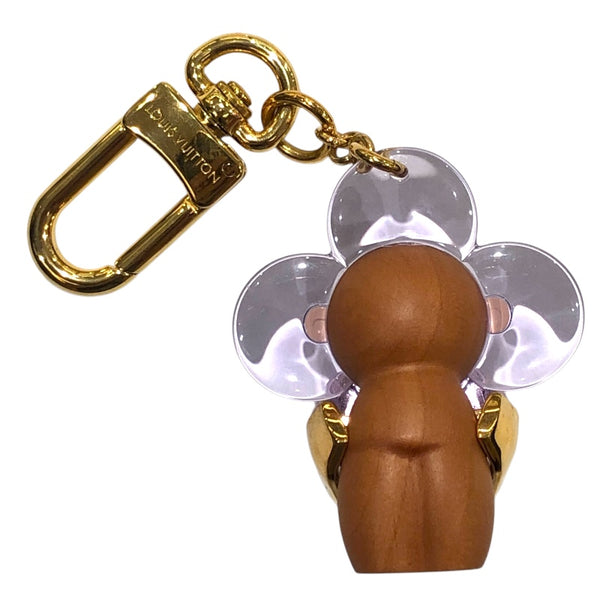 ルイ・ヴィトン LOUIS VUITTON キーホルダー　ヴィヴィエンヌ M01546 ブラウン×パープル メタル･ウッド ユニセックス キーホルダー