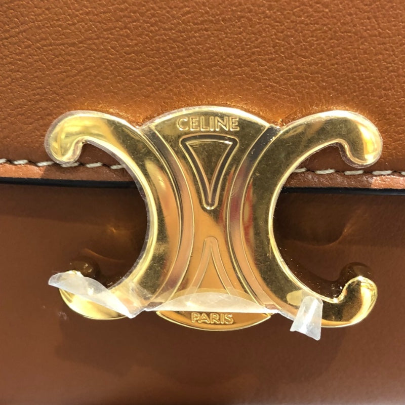 セリーヌ CELINE トリオンフスモールウォレット 10D783 タン/ゴールド金具 カーフ レディース 三つ折り財布