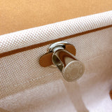エルメス HERMES エールバッグジップ20 K刻 ブラウン/SV金具 トワル レディース ショルダーバッグ