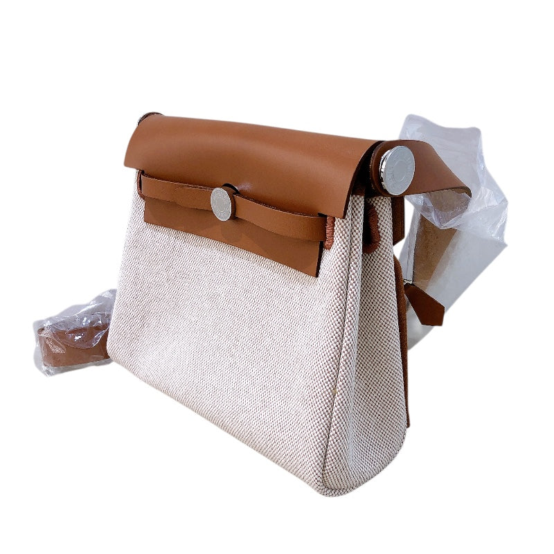 エルメス HERMES エールバッグジップ20 K刻 ブラウン/SV金具 トワル レディース ショルダーバッグ