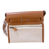エルメス HERMES エールバッグジップ20 K刻 ブラウン/SV金具 トワル レディース ショルダーバッグ