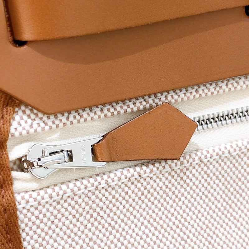 エルメス HERMES エールバッグジップ20 K刻 ブラウン/SV金具 トワル レディース ショルダーバッグ