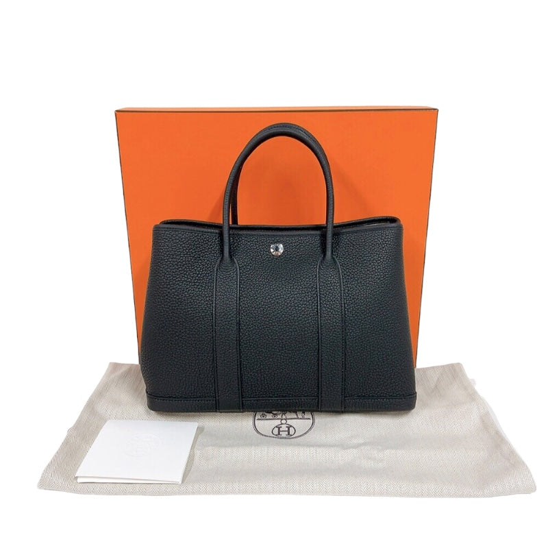 エルメス HERMES ガーデンパーティーTPM W刻 ブラック ネゴンダ ユニセックス ハンドバッグ