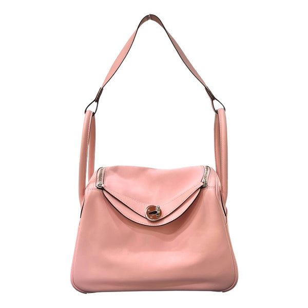 エルメス HERMES リンディ26 X刻 ローズサクラ/シルバー金具 スイフト レディース ハンドバッグ