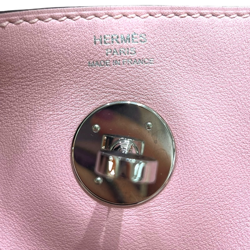 エルメス HERMES リンディ26 X刻 ローズサクラ/シルバー金具 スイフト レディース ハンドバッグ