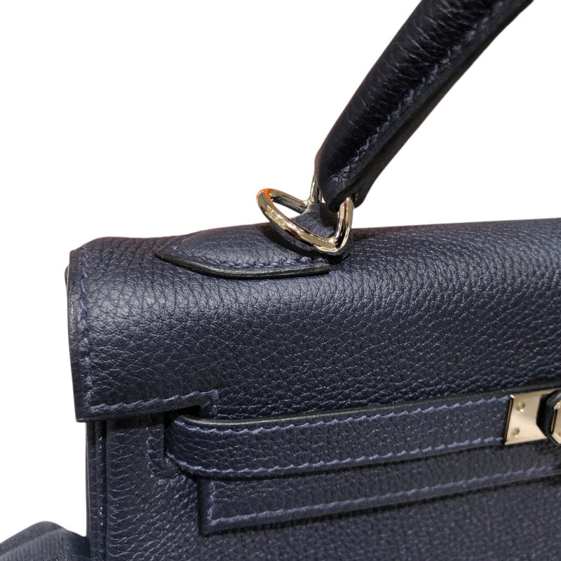 エルメス HERMES ケリー25　内縫い Y刻 ブルーニュイ　シルバー金具 トゴ レディース ハンドバッグ