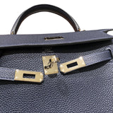 エルメス HERMES ケリー25　内縫い Y刻 ブルーニュイ　シルバー金具 トゴ レディース ハンドバッグ