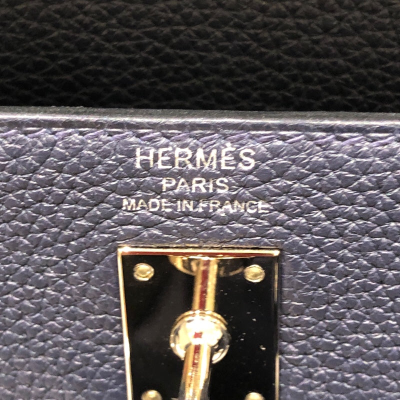 エルメス HERMES ケリー25　内縫い Y刻 ブルーニュイ　シルバー金具 トゴ レディース ハンドバッグ