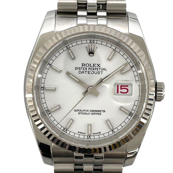ロレックス ROLEX デイトジャスト36 116234 ホワイト WG/SS 自動巻き ユニセックス 腕時計
