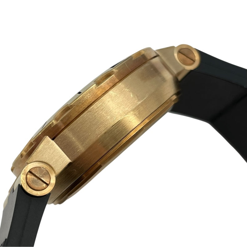 ブルガリ BVLGARI ディアゴノ スクーバ SCB38G ブラック K18YG/ラバーベルト 自動巻き メンズ 腕時計