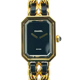 シャネル CHANEL プルミエールS H0001 ブラック GP クオーツ レディース 腕時計