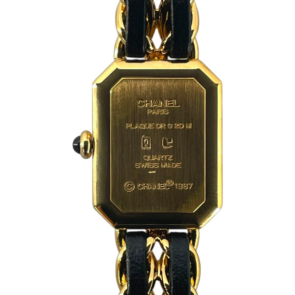 シャネル CHANEL プルミエールS H0001 ブラック GP クオーツ レディース 腕時計