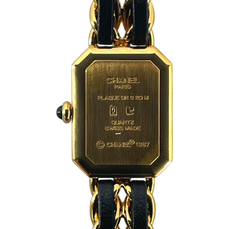 シャネル CHANEL プルミエールS H0001 ブラック GP クオーツ レディース 腕時計