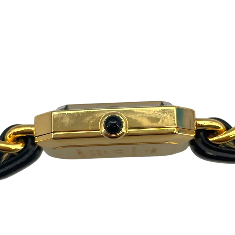 シャネル CHANEL プルミエールS H0001 ブラック GP クオーツ レディース 腕時計