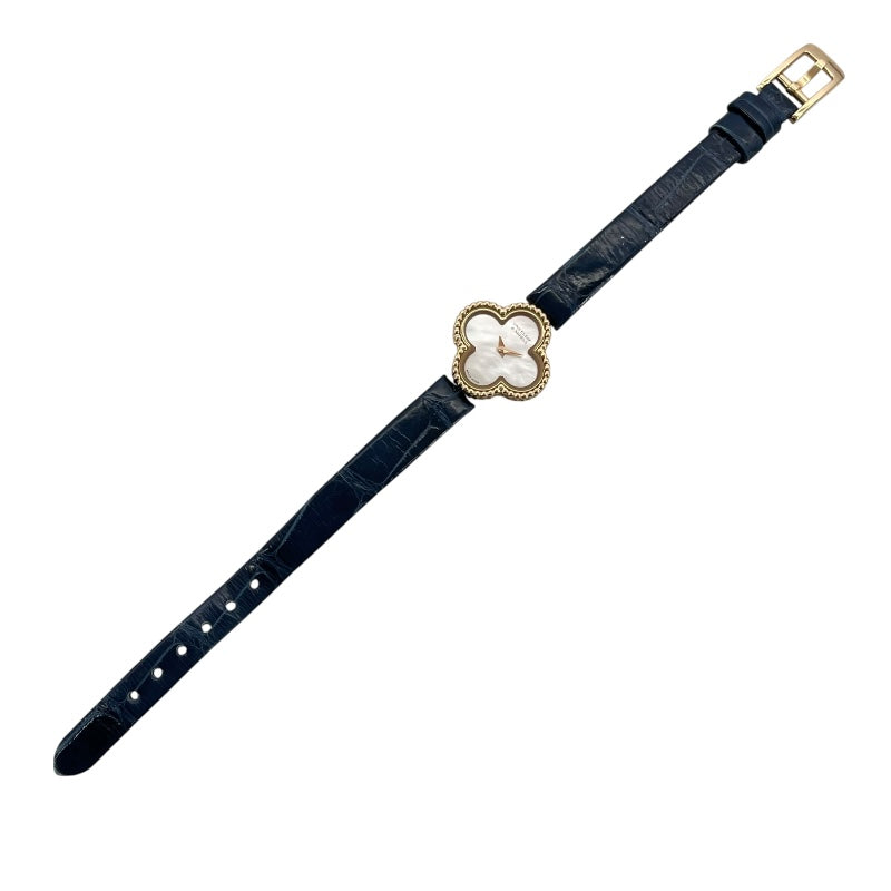 ヴァンクリーフ＆アーペル Van Cleef & Arpels スウィートアルハンブラ ホワイトシェル 2386240 ホワイトシェル K18PG/革ベルト クオーツ レディース 腕時計
