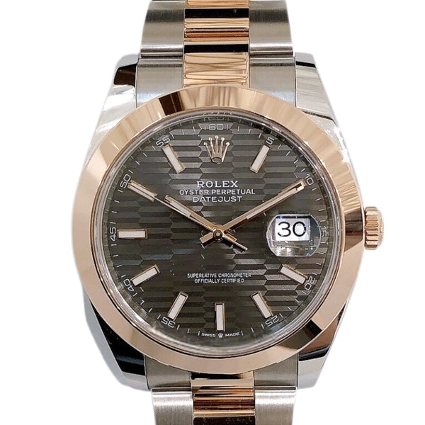 ロレックス ROLEX デイトジャスト41　スレート　フルーテッドモチーフ 126301 k18×SS メンズ 腕時計
