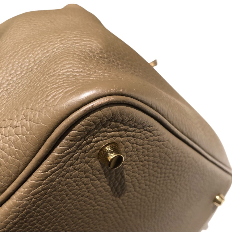 エルメス HERMES ピコタンロックMM Z刻 エトゥープ　ゴールド金具 レディース ハンドバッグ