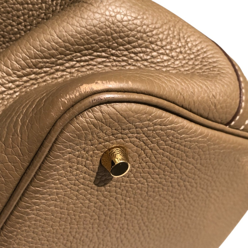 エルメス HERMES ピコタンロックMM Z刻 エトゥープ　ゴールド金具 レディース ハンドバッグ