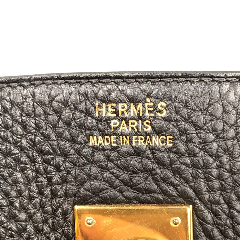 エルメス HERMES バーキン35 □G刻印　（2003年製） ブラック　ゴールド金具 フィヨルド メンズ ハンドバッグ
