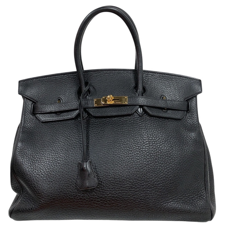 エルメス HERMES バーキン35 □G刻印　（2003年製） ブラック　ゴールド金具 フィヨルド メンズ ハンドバッグ
