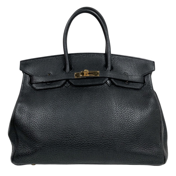 エルメス HERMES バーキン35 □G刻印　（2003年製） ブラック　ゴールド金具 フィヨルド メンズ ハンドバッグ