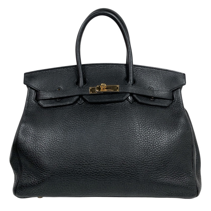 エルメス HERMES バーキン35 □G刻印　（2003年製） ブラック　ゴールド金具 フィヨルド メンズ ハンドバッグ