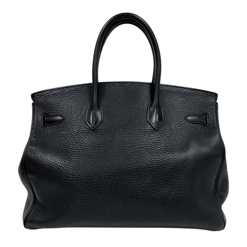 エルメス HERMES バーキン35 □G刻印　（2003年製） ブラック　ゴールド金具 フィヨルド メンズ ハンドバッグ