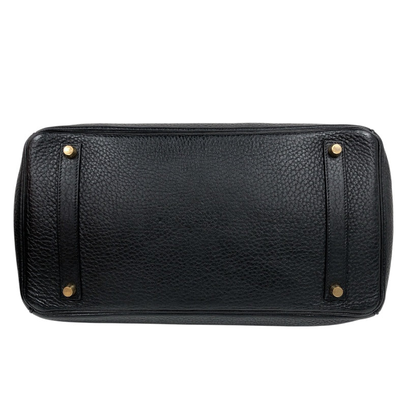 エルメス HERMES バーキン35 □G刻印　（2003年製） ブラック　ゴールド金具 フィヨルド メンズ ハンドバッグ