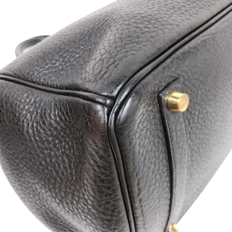 エルメス HERMES バーキン35 □G刻印　（2003年製） ブラック　ゴールド金具 フィヨルド メンズ ハンドバッグ