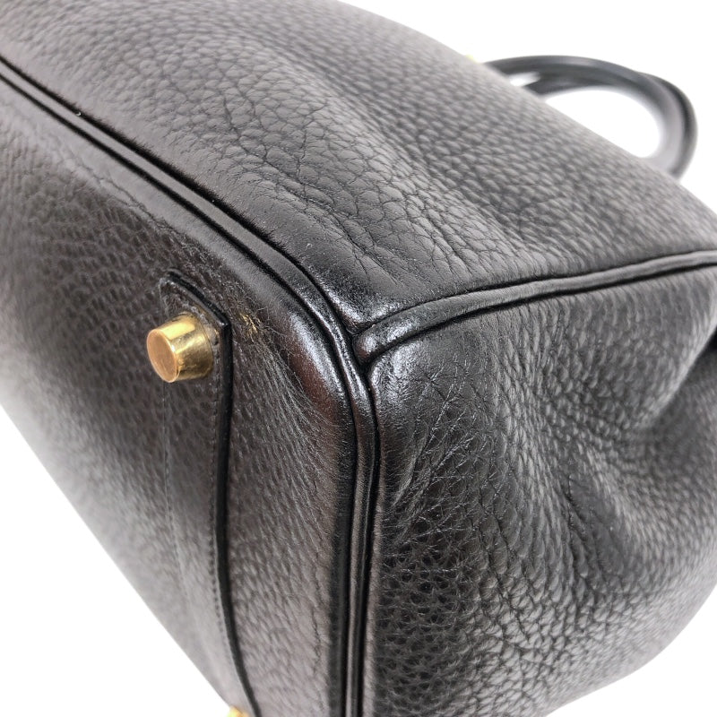 エルメス HERMES バーキン35 □G刻印　（2003年製） ブラック　ゴールド金具 フィヨルド メンズ ハンドバッグ