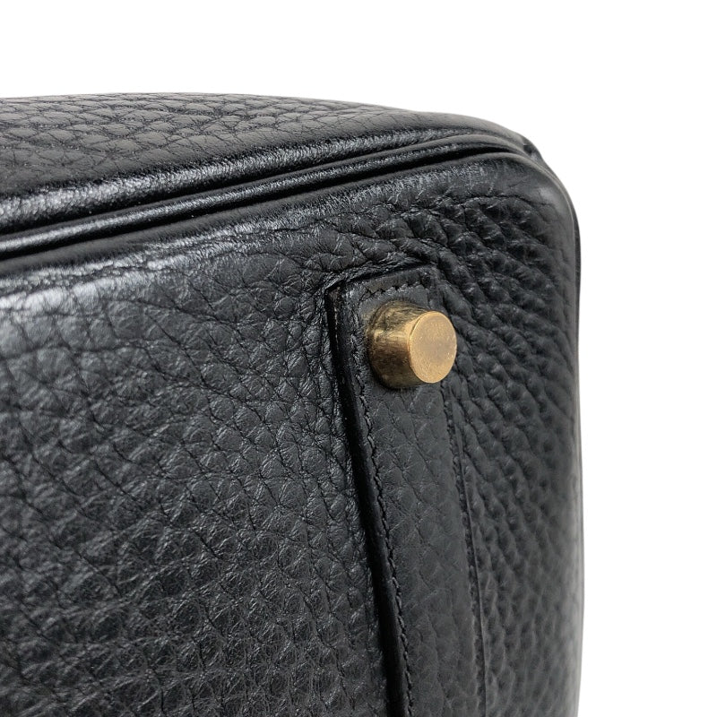 エルメス HERMES バーキン35 □G刻印　（2003年製） ブラック　ゴールド金具 フィヨルド メンズ ハンドバッグ